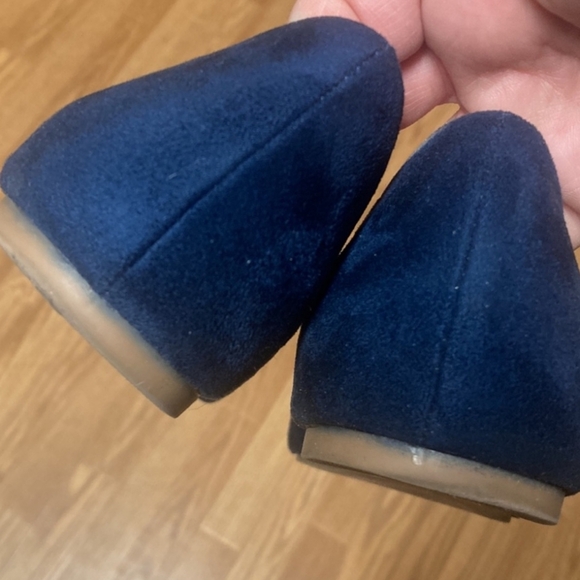 JG Blue Suede Flats Pointed Toe Cut Out Size 8 - Picture 5 of 8